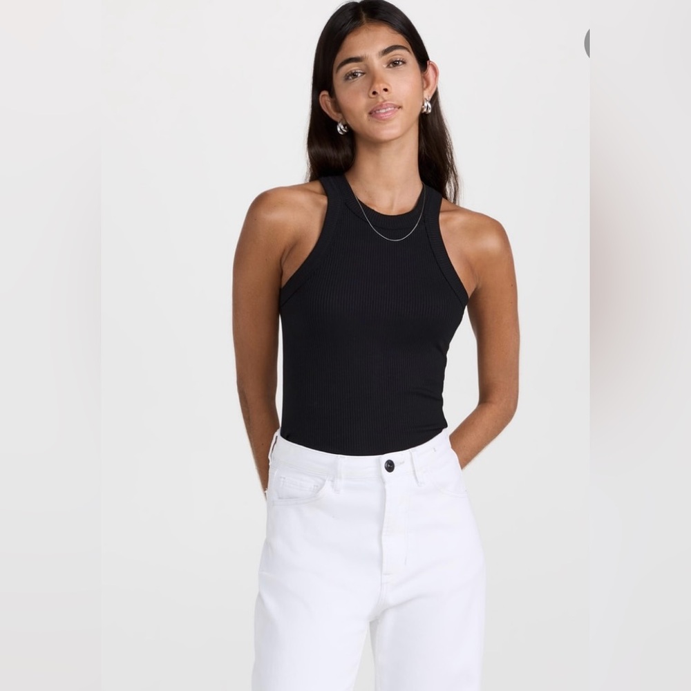 WSLY Black Rivington Ribbed Tank. Size Large